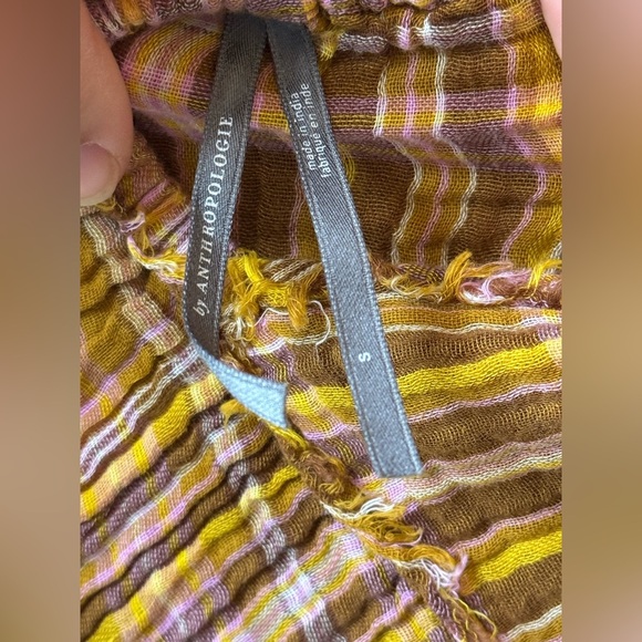 Anthropologie Gauzy Plaid Mini Dress - Picture 3 of 8